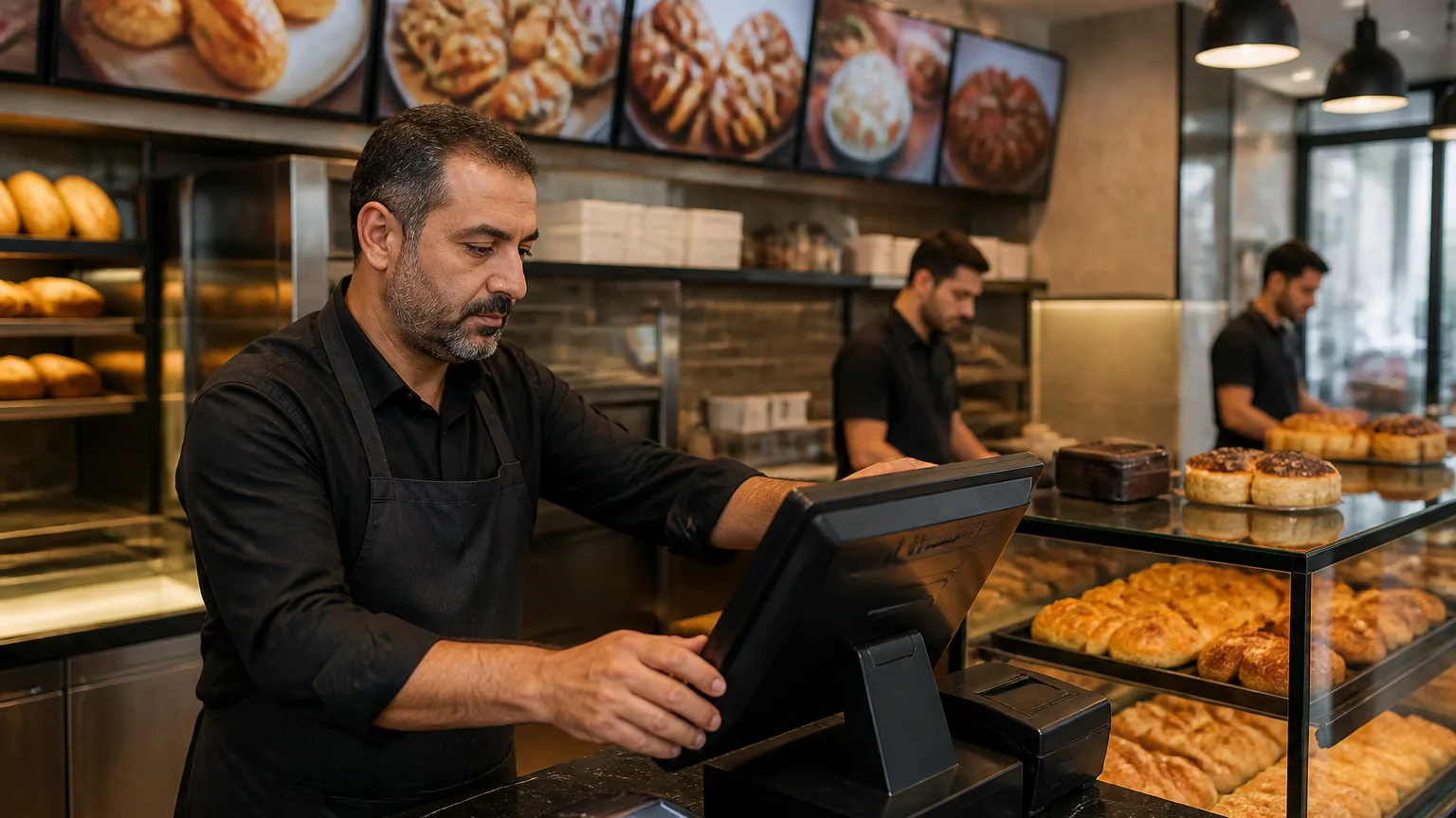 Pastane POS ve otomasyon sistemi kurulum sürecinde bir işletme sahibi