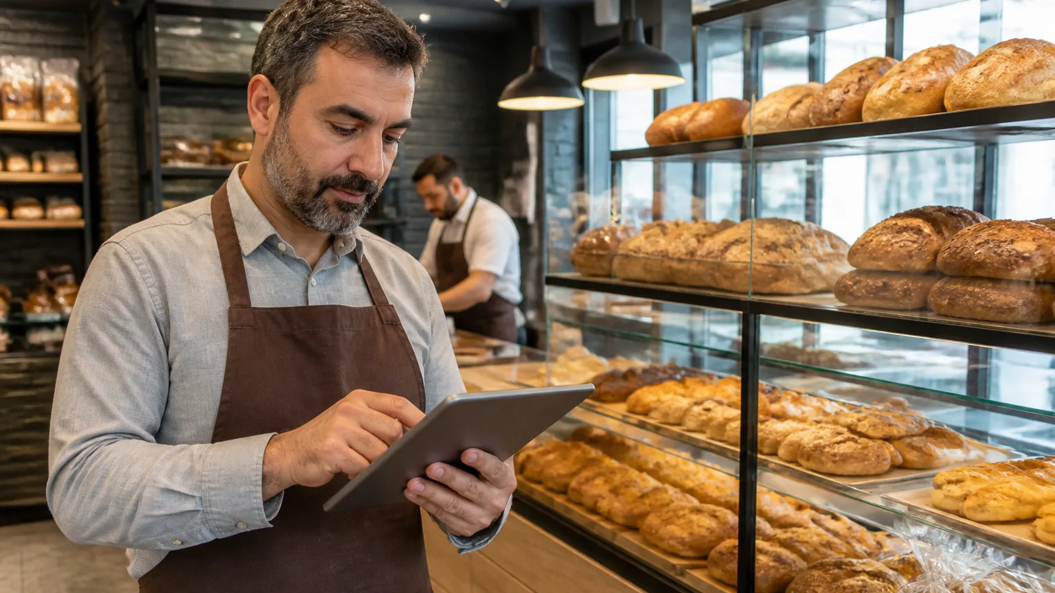 Fırın işletmecisinin satış ve stok yönetimi yaptığı digital ortam