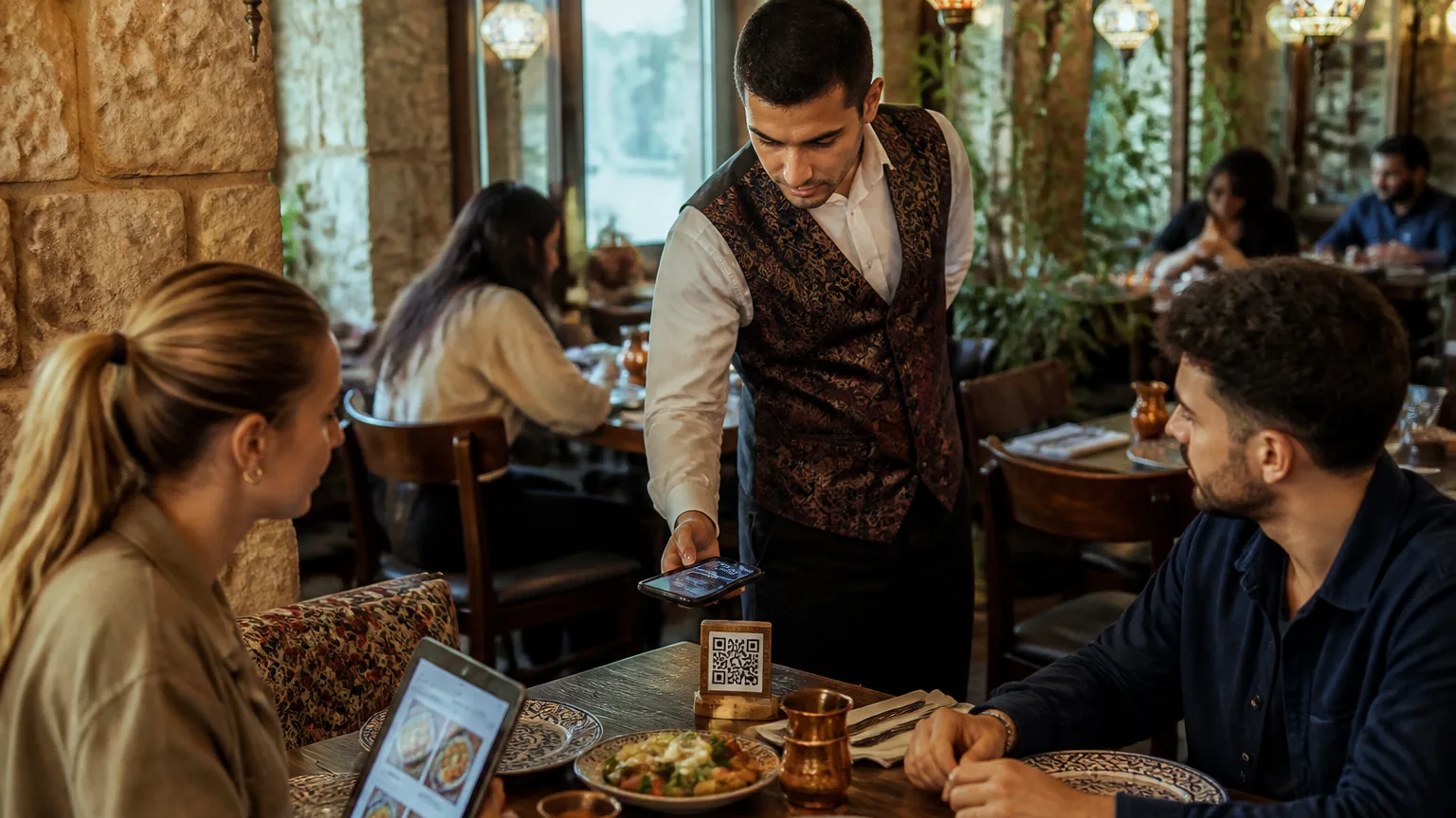 Türk restoranında karekod menü kullanımı