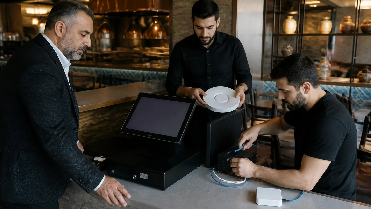 Restoran otomasyon sistemi kurulum sahnesi